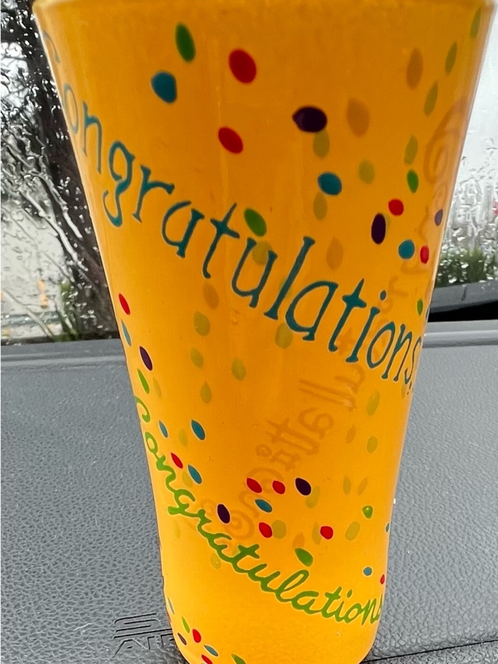 Yellow 'Congratulations' Confetti Shot Glass.